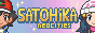 A pixel banner with Ash's icon on the left and Dawn's on the right. In the middle the text 'Satohika. Neocities' in yellow